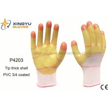 Tip Thick Shell PVC 3/4 Coated Safety Work Glove (P4203)